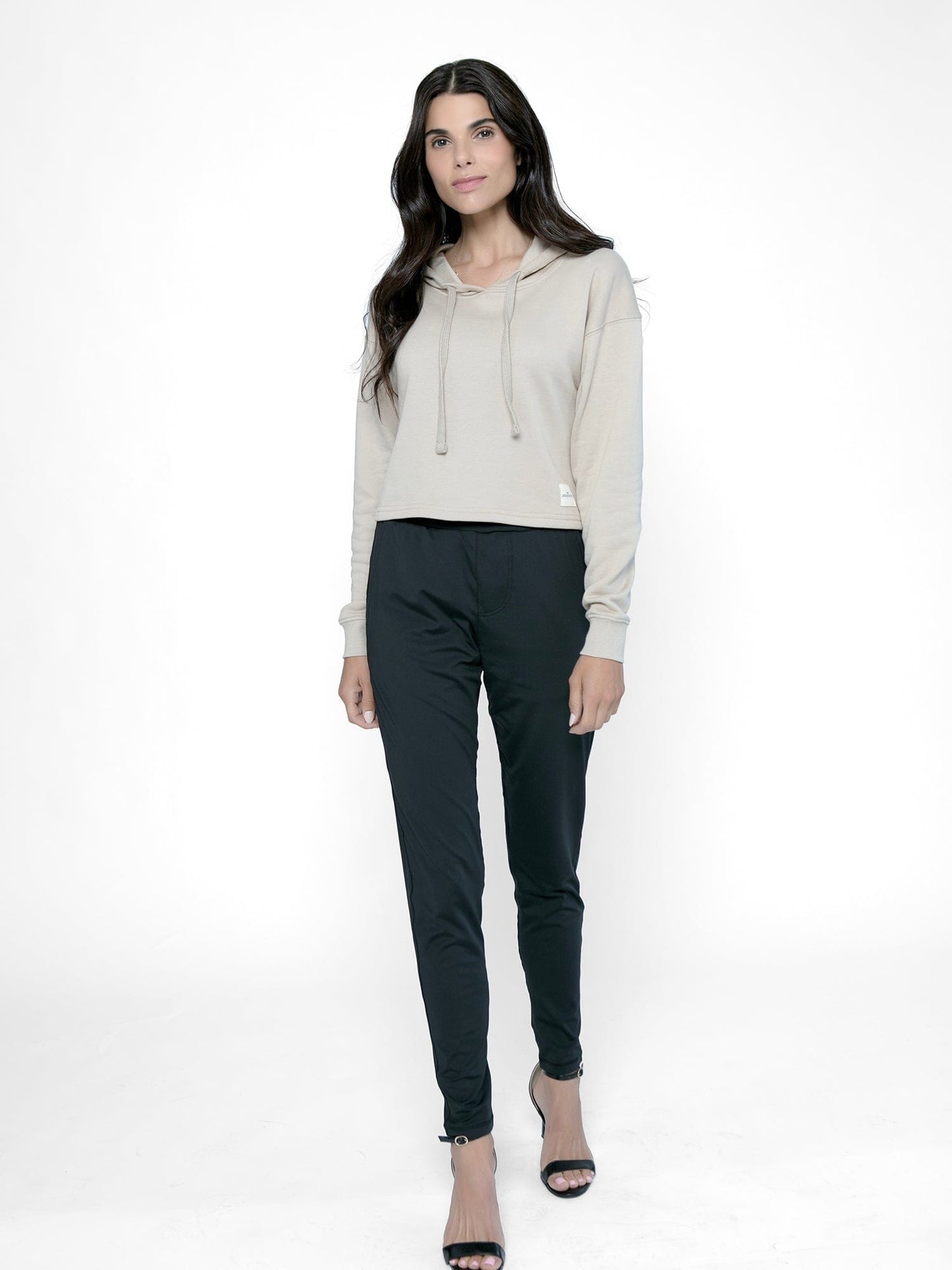 Inemergence Pima French Terry Cropped Hoodie - Beige