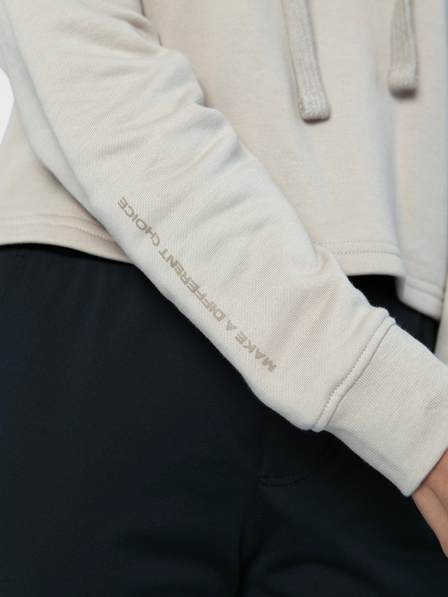 Inemergence Pima French Terry Cropped Hoodie - Beige