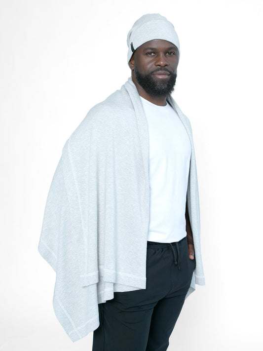 InEmergence Unisex Silky Bamboo Knit Convertible Wrap - Ash Grey-2