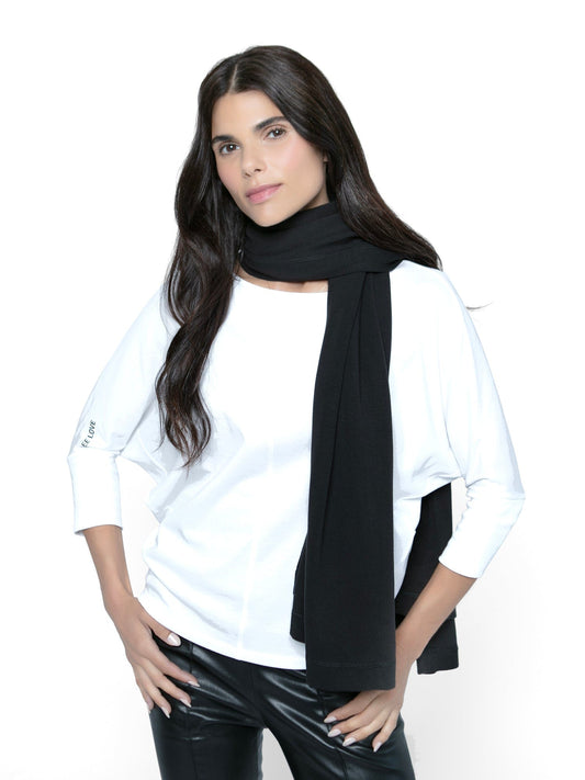 InEmergence  Black Unisex Silky Bamboo Knit Convertible Wrap - Black-2