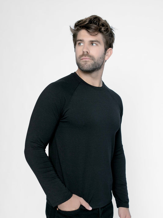 Inemergence Black / XS Unisex Pima Raglan Long Sleeve - Black