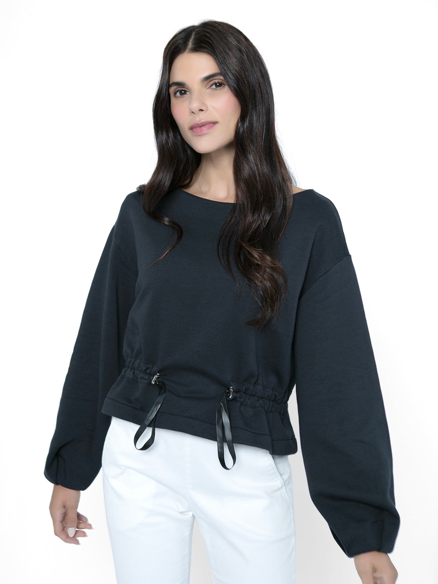 Inemergence Pima Fleece Balloon Sleeve Sweatshirt - Black