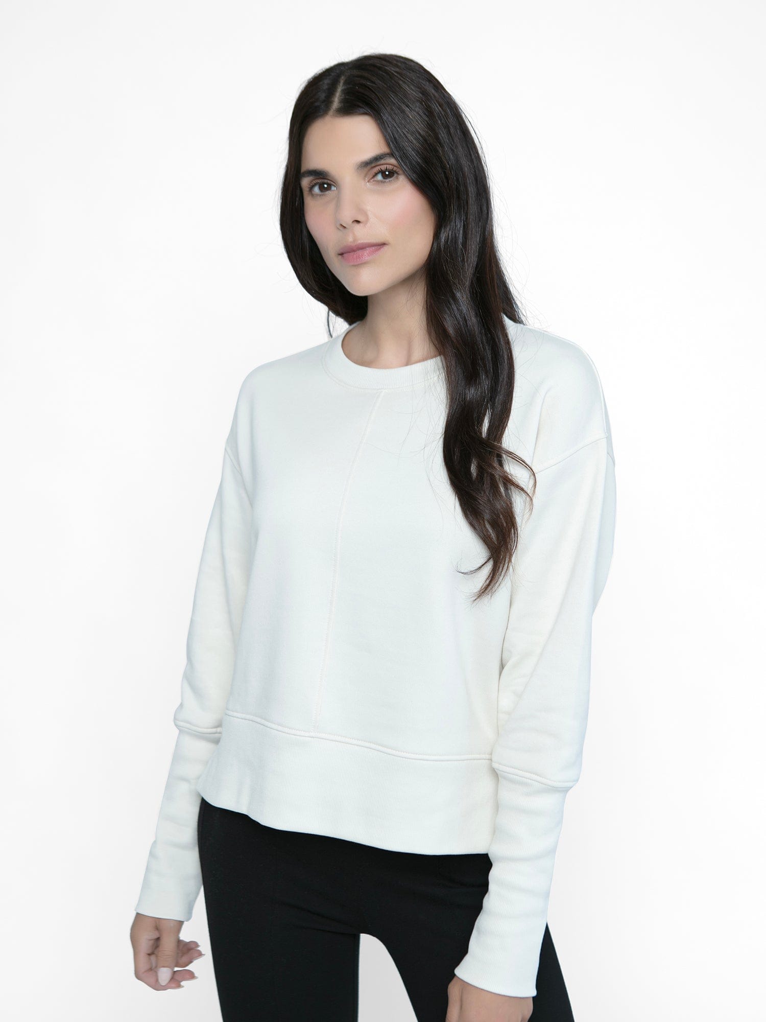 Inemergence Pima Fleece Bishop Sleeve Crewneck Sweatshirt - Ivory