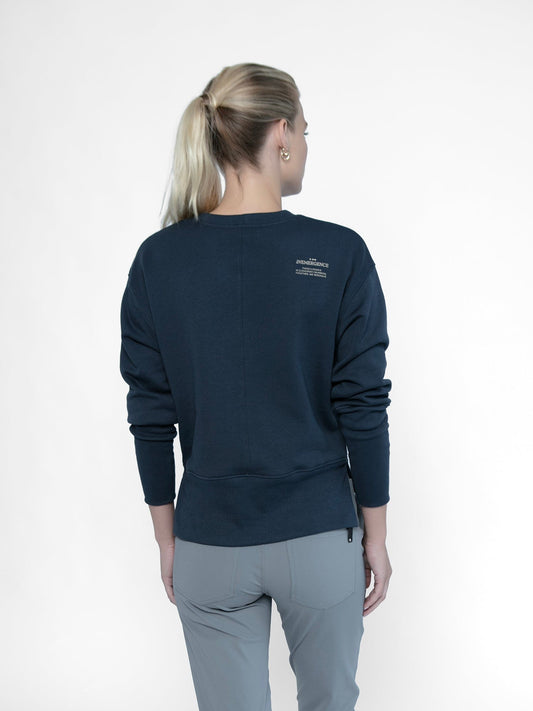 Inemergence Pima Fleece Bishop Sleeve Crewneck Sweatshirt - Navy Blue-2